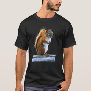 Camiseta Esquilo Vermelho Quadrado Quadrado Quadrado Americ