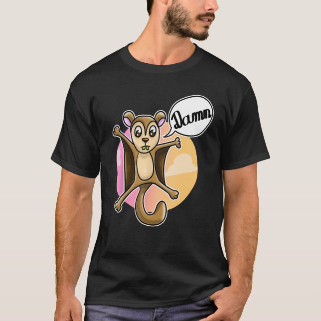 Camiseta Esquilo voador amaldiçoando esquilo moça jura pala (Frente)