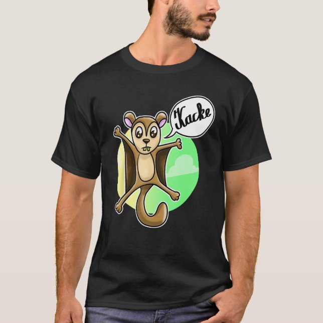 Camiseta Esquilo voador xingando cachorrinho de esquilo xin (Frente)