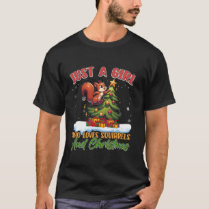 Camiseta Esquilos Acorn Apenas Uma Rapariga Árvore De Natal