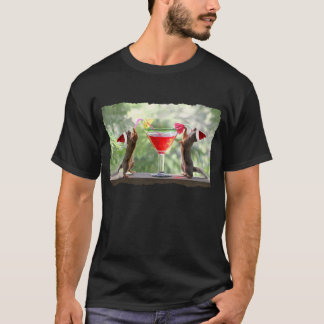 Camiseta Esquilos do papai noel que bebem um cocktail