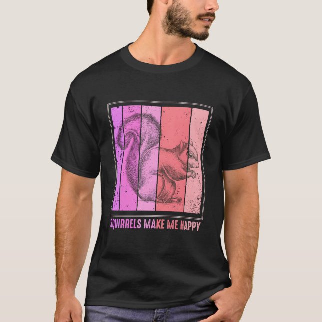 Camiseta Esquilos Me Fazem Feliz Esquilo (Frente)
