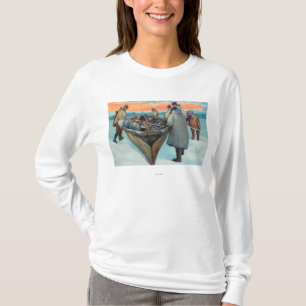 Camiseta Esquimós que lançam o barco da baleação