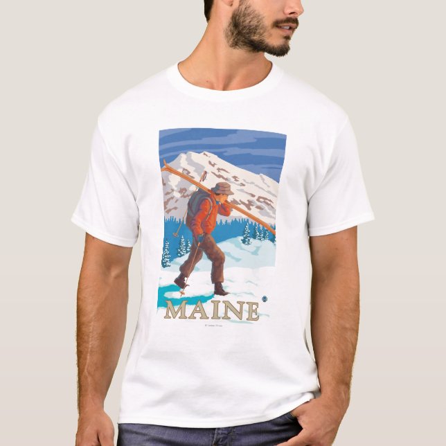 Camiseta Esquis do carregando de MaineSkier (Frente)