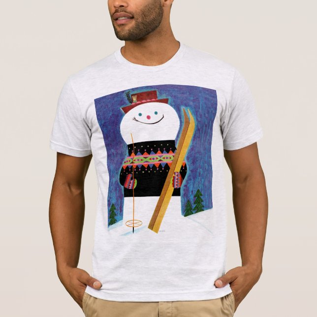 Camiseta Esquis para o boneco de neve (Frente)