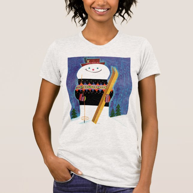 Camiseta Esquis para o boneco de neve (Frente)