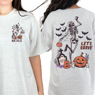 Camiseta Esquis Personalizado do Halloween do Pumpkin Carvi