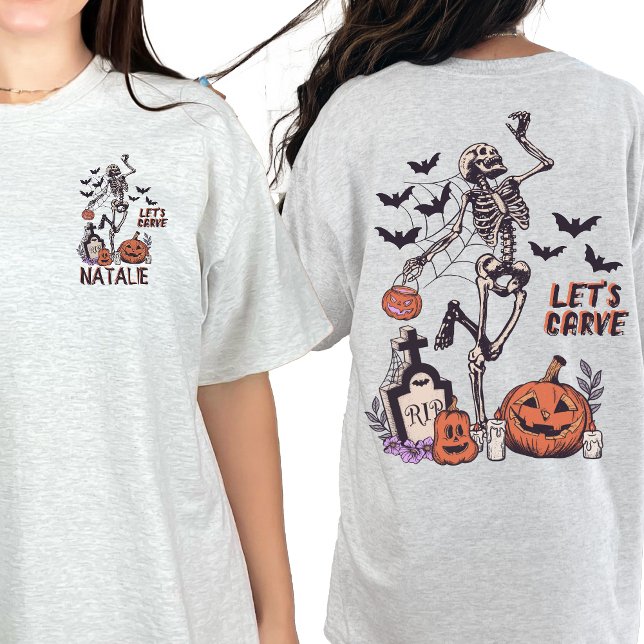 Camiseta Esquis Personalizado do Halloween do Pumpkin Carvi (Criador carregado)