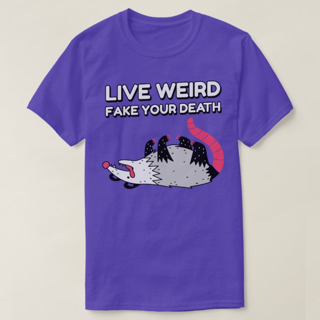 Camiseta Esquisita Viva Falsa Sua Morte Engraçada Gráfico P (Frente do Design)