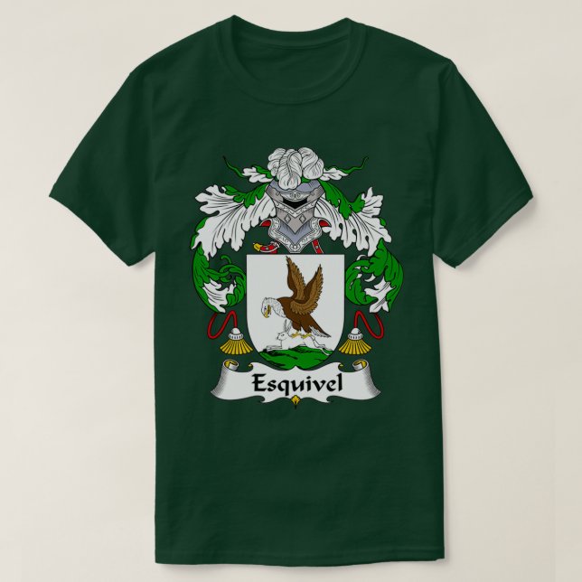 Camiseta Esquivel Casaco de Guarda Familiar de Armas (Frente do Design)