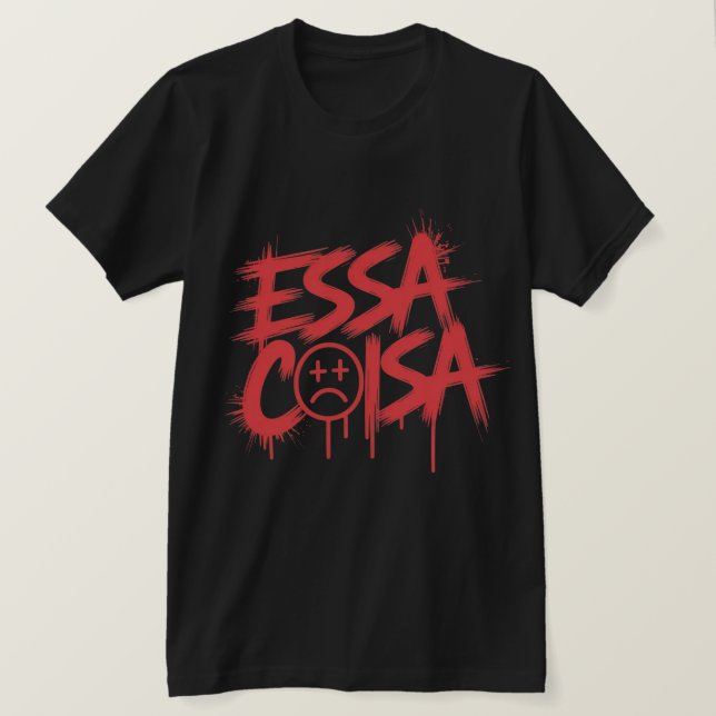 Camiseta "ESSA COISA" Grafite Vermelho |  (Frente do Design)