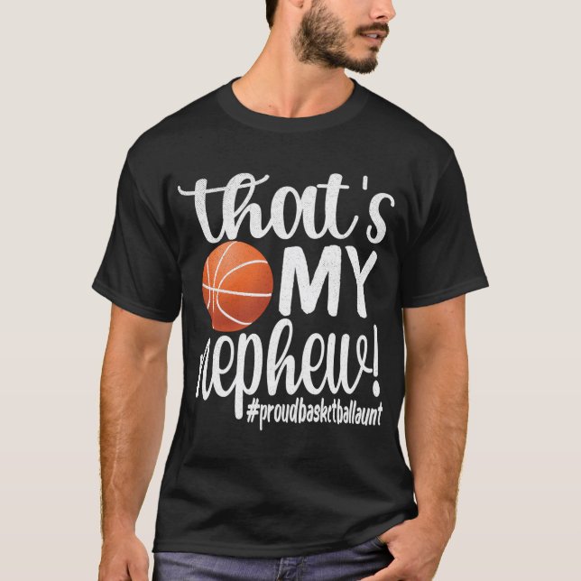 Camiseta Essa É Minha Tia Orgulhosa De Basquete Do Sobrinho (Frente)