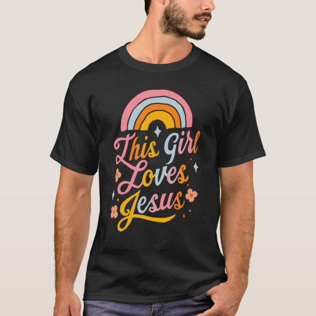 Camiseta Essa garota ama Jesus fé cristã fé religiosa W (Frente)