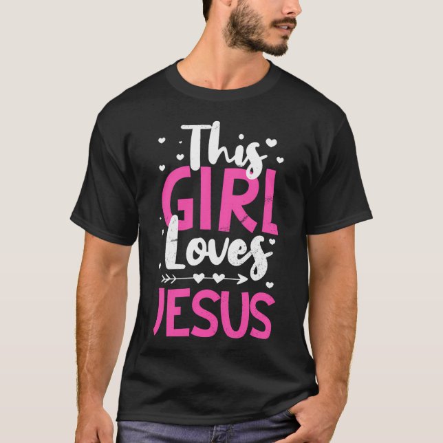 Camiseta Essa garota ama Jesus religioso católico (Frente)