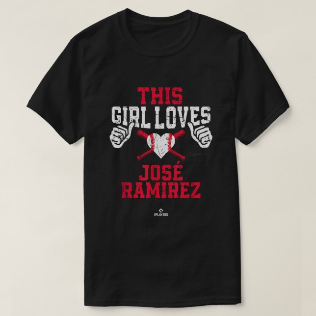 Camiseta Essa garota ama Jose Ramirez Jose Ramirez Clevelan (Frente do Design)