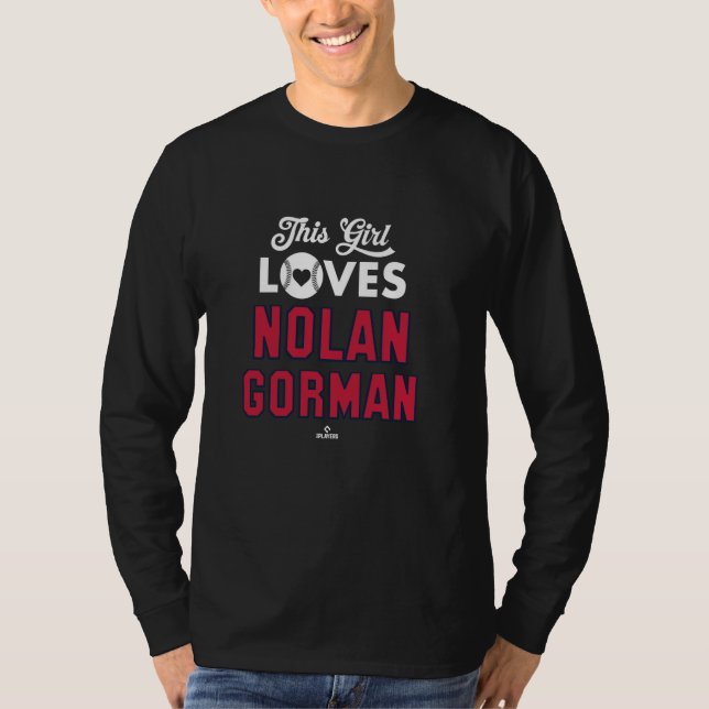 Camiseta Essa garota ama Nolan Gorman Rua Louis Baseball ML (Frente)