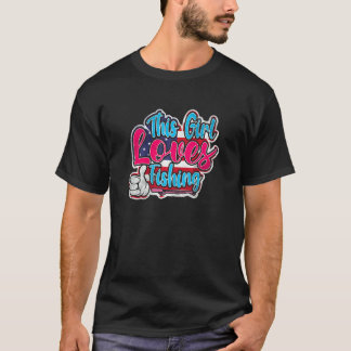 Camiseta Essa Garota Ama Pescaria Mulheres Garota Pescadora