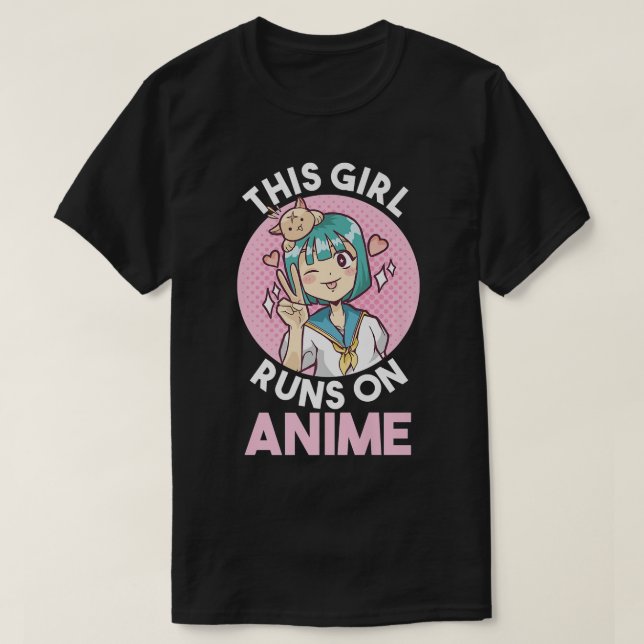 Camiseta Essa garota corre em animação  (Frente do Design)