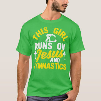 Camiseta Essa garota corre em Jesus e ginástica 5