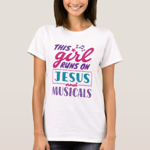 Camiseta Essa garota corre em Jesus e Musicais
