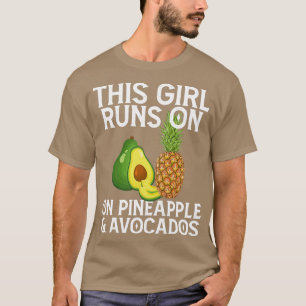 Camiseta Essa garota corre no abacaxi Avocados Fruta Lov