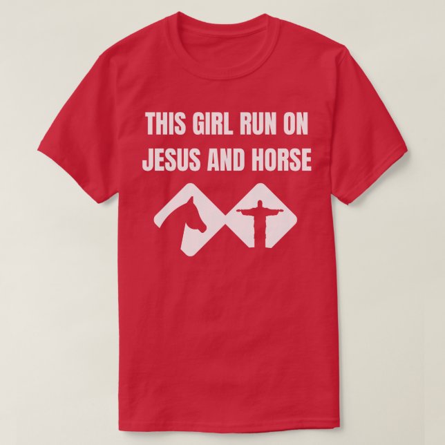 Camiseta Essa Garota Corre Sobre Jesus E Mulheres Cavalas C (Frente do Design)