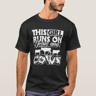 Camiseta Essa Garota Funciona Com Jesus E Vacas Roupa
