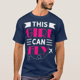 Camiseta Essa garota pode voar para piloto de mulheres