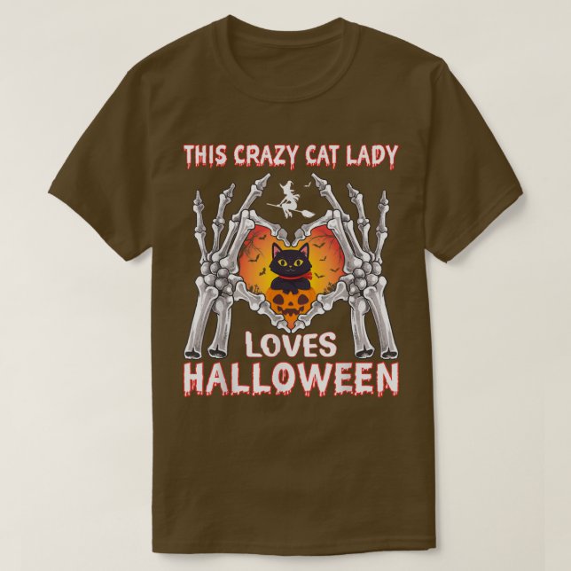Camiseta Essa Gata Louca Amava O Fato De Halloween (Frente do Design)
