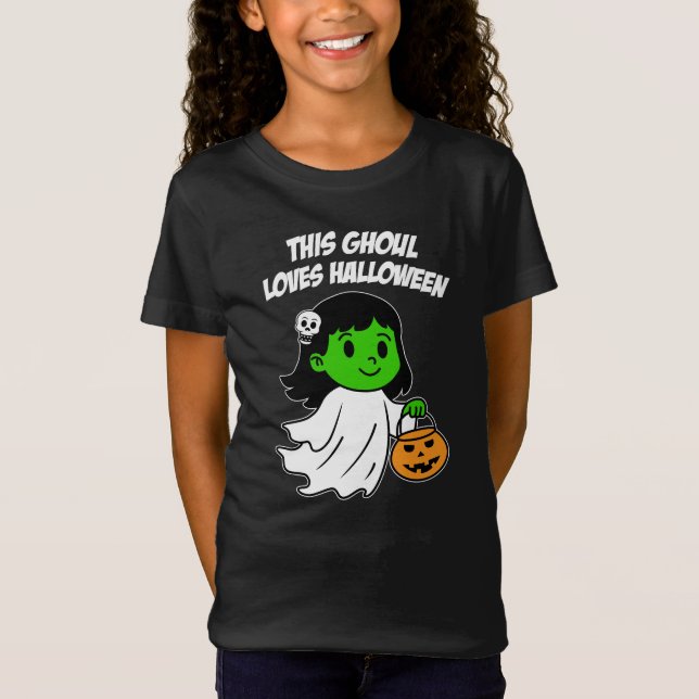 Camiseta Essa Ghoul ama a garota das bruxas (Frente)