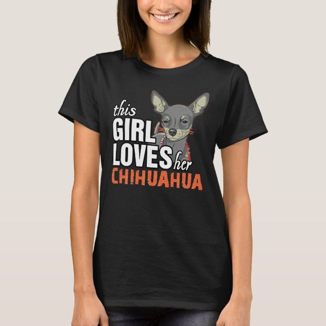 Camiseta Essa Menina Ama O Relógio Da cozinha Chihuahua (Frente)