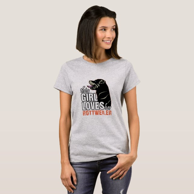 Camiseta Essa Menina Ama Seu Rottweiler (Frente Completa)
