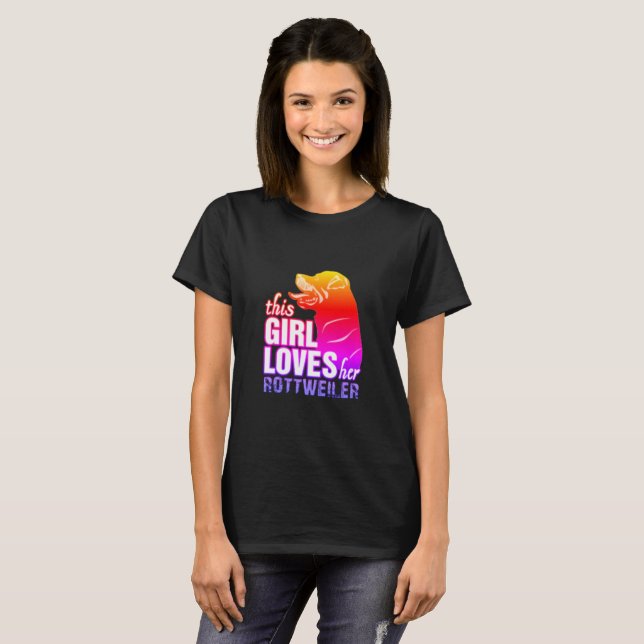 Camiseta Essa Menina Ama Seu Rottweiler (Frente Completa)