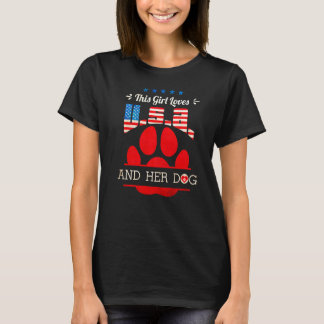 Camiseta Essa Menina Nos Ama E Seu Cachorro 4 De Julho.
