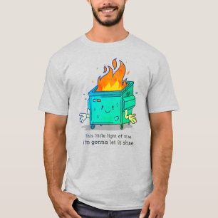 Camiseta Essa Pequena Luz: Design de Fogo em Lixeira