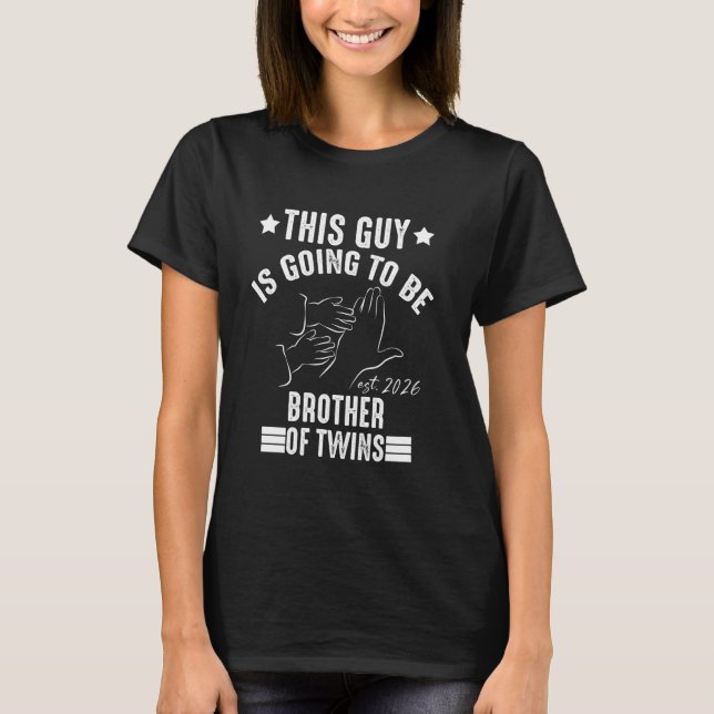 Camiseta Esse Cara Vai Ser IRMÃO de Gêmeos Bebê 2026 (Frente)