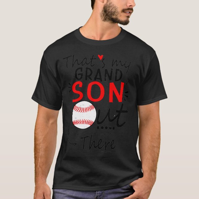 Camiseta Esse É Meu Avô Lá Fora Baseball Para A Avó _ (Frente)