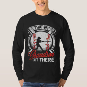 Camiseta Esse é Meu Neto Lá Fora Avó de Beisebol Mariposa