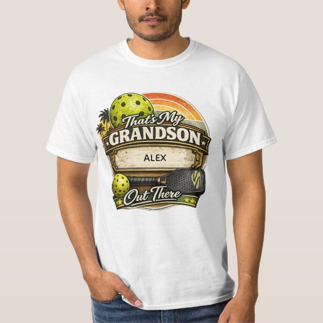 Camiseta Esse é Meu Neto Lá Fora Presente de Pickleball (Frente)
