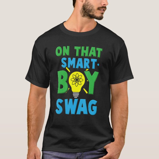 Camiseta Esse Smart Boy Troca A Engraçada Ciência da Escola (Frente)