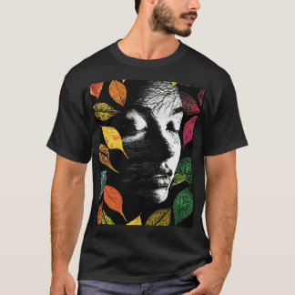 Camiseta Essência de Arte de Folhas da Natureza