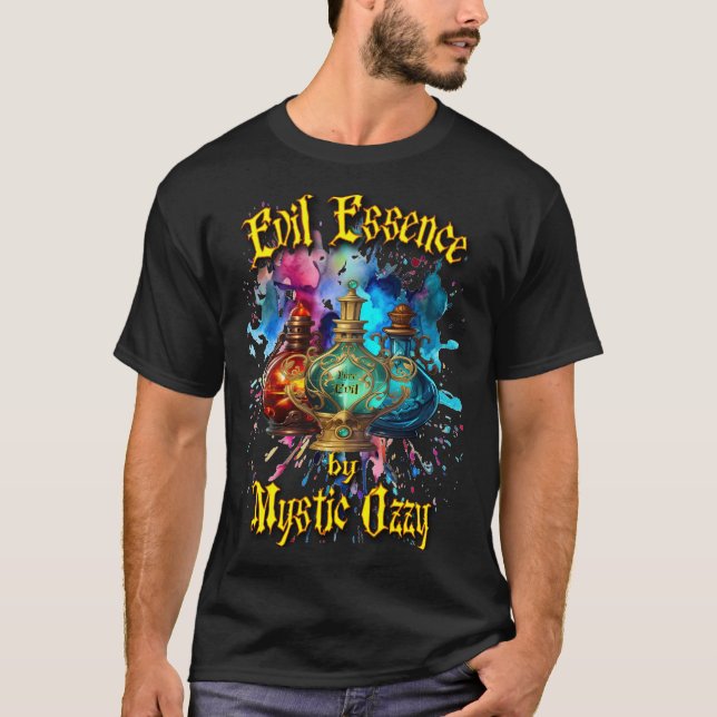 Camiseta Essência mau: Fragrâncias Místicas por Ozzy Místic (Frente)