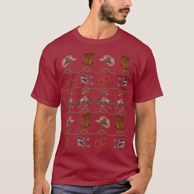 Camiseta Essenciais de Cowboy Domador de Potro (Frente)