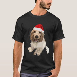 Camiseta Essencial Cocker Spaniel de Natal (Branco