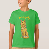 Camiseta essencial verde para crianças Golden Retr