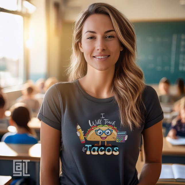 Camiseta Essential I will Teach for Tacos Math Teacher Fema (Criador carregado)