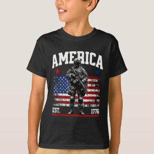 Camiseta Est 1776 Bandeira Vintage Patriótica Americana dos
