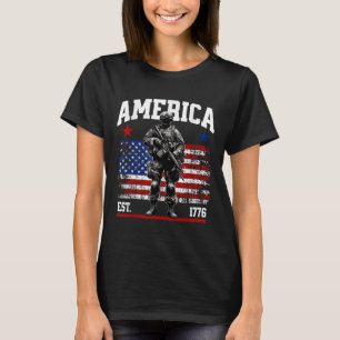Camiseta Est 1776 Bandeira Vintage Patriótica Americana dos