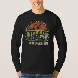 Camiseta Est 1943 Limited Edition 82nd Birthday Vintage 82