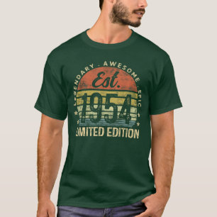 Camiseta Est 1954 Edição Limitada 72º Aniversário Vintage 7